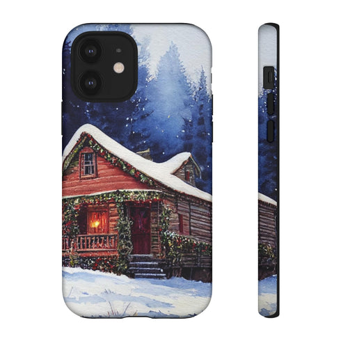 Cozy Christmas Cabin in the Snow - Impact Resistant Phone Case iPhone 12 Matte